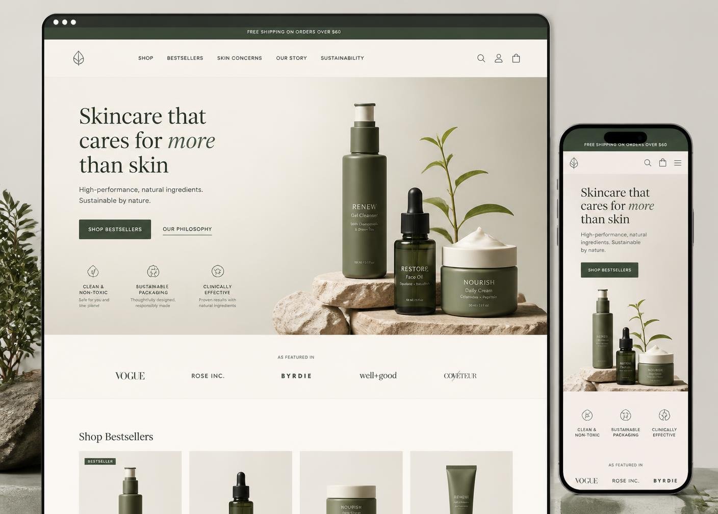 Aurora Botanics responsive website