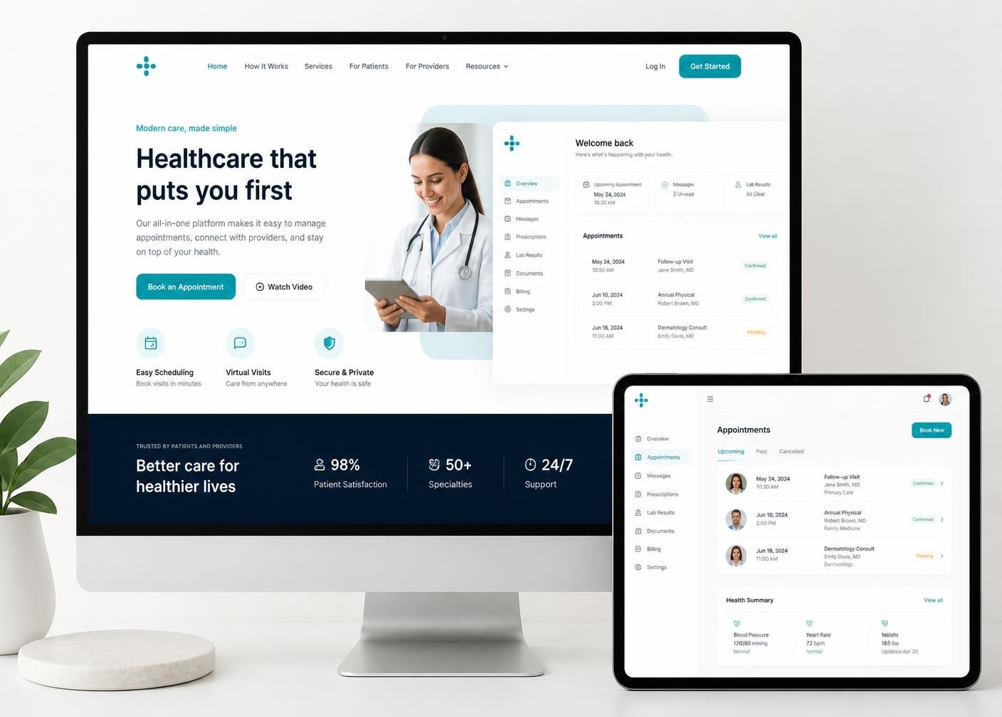 Vertex Health responsive website