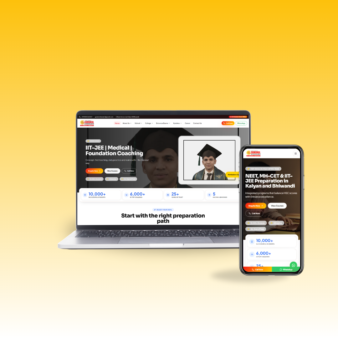 Gurukul Classes responsive website