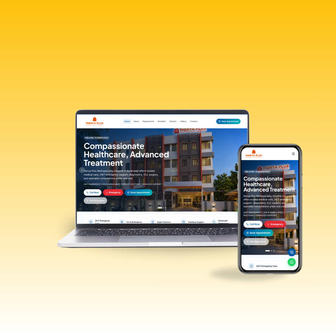 Morya Plus Hospital responsive website