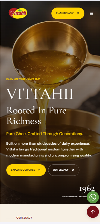 Vittahii ghee complete responsive design concept