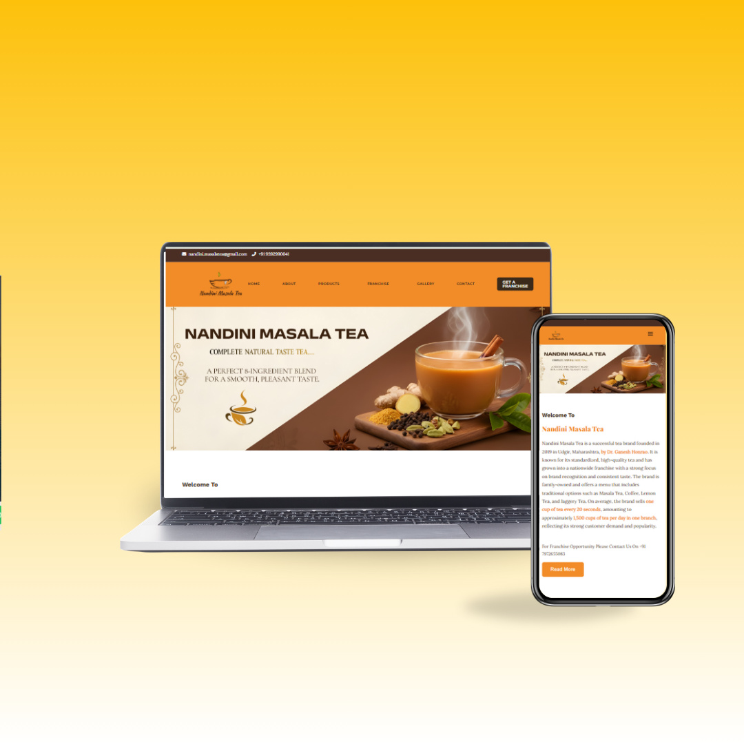 Nandini Masala Tea complete responsive design concept