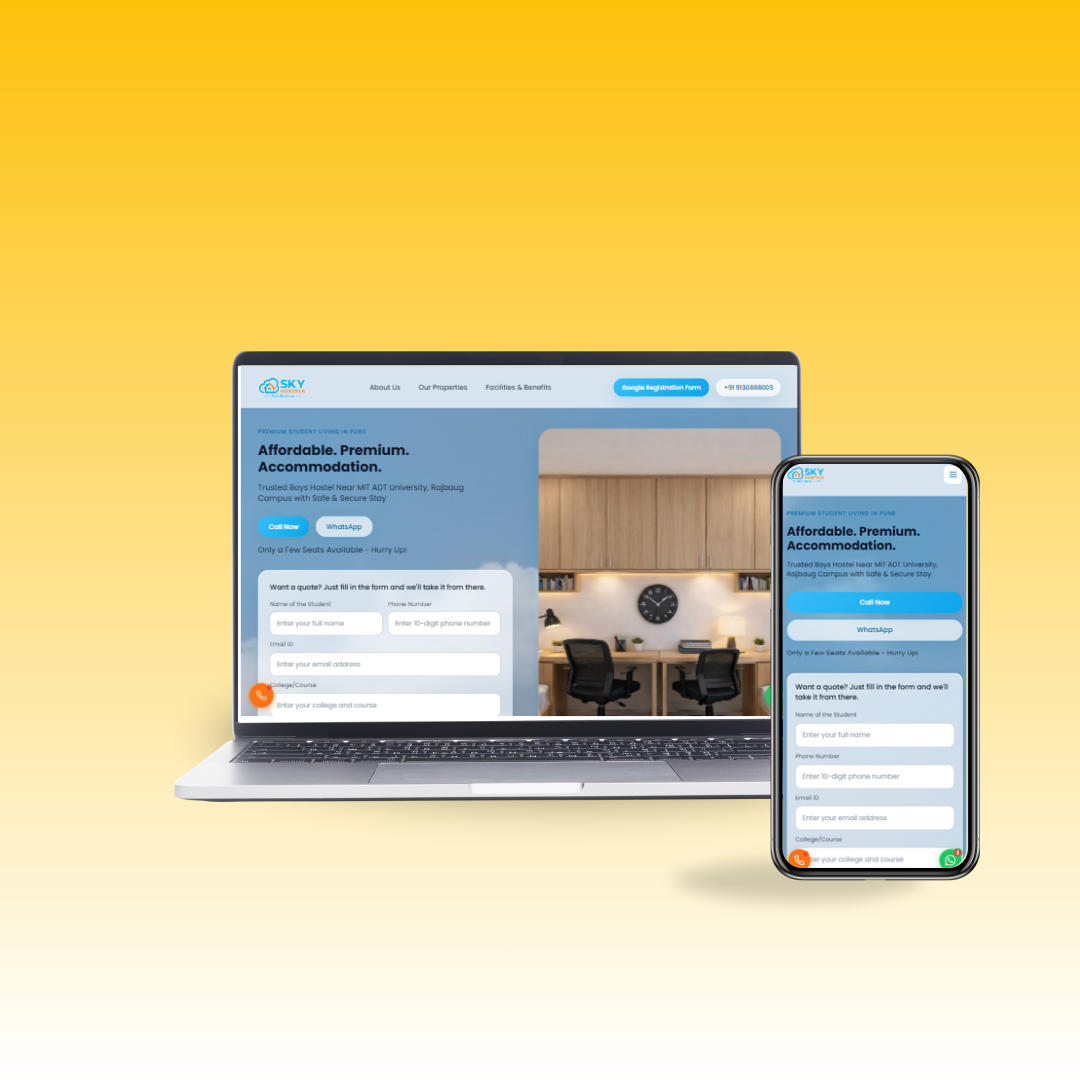 Sky Hostels complete responsive design concept