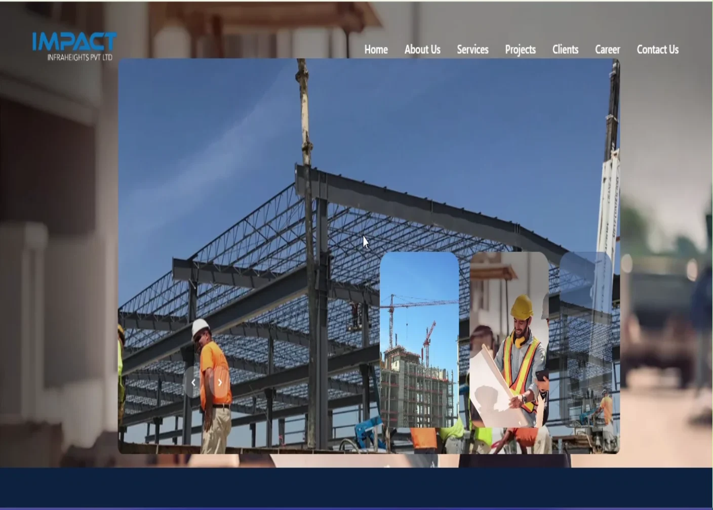 Impact Infra India complete responsive design concept